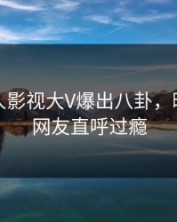 深夜人人影视大V爆出八卦，曝光细节网友直呼过瘾