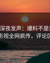 圈内人深夜发声：爆料不是我干的！人人影视全网疯传，评论区炸裂