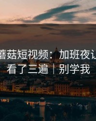 这周的蘑菇短视频：加班夜让我反复看了三遍｜别学我
